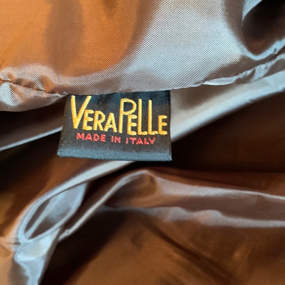 VERA PELLA leather jacket, brown-black, women’s size large (closer to a medium) - Picture 6 of 7